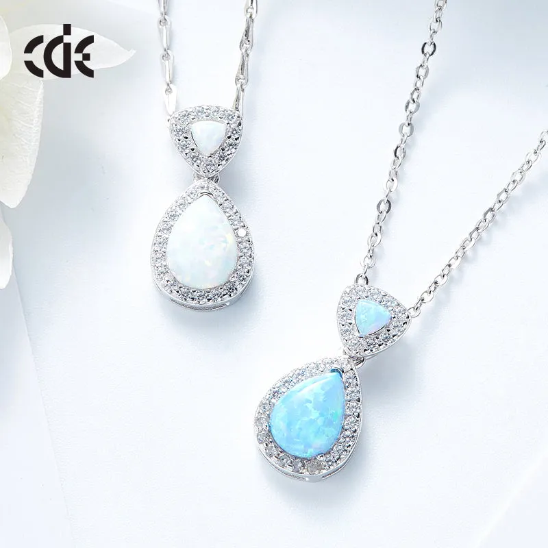 CDE S925 Sterling silver Opal women's necklace