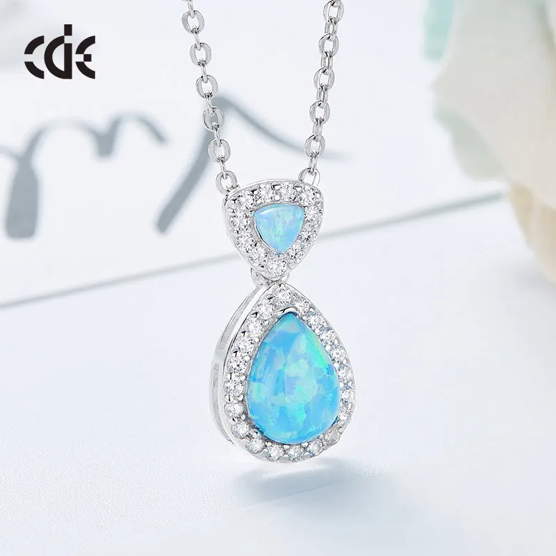 CDE S925 Sterling silver Opal women's necklace