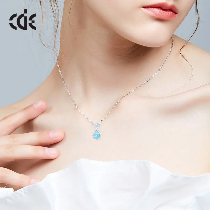 CDE S925 Sterling silver Opal women's necklace