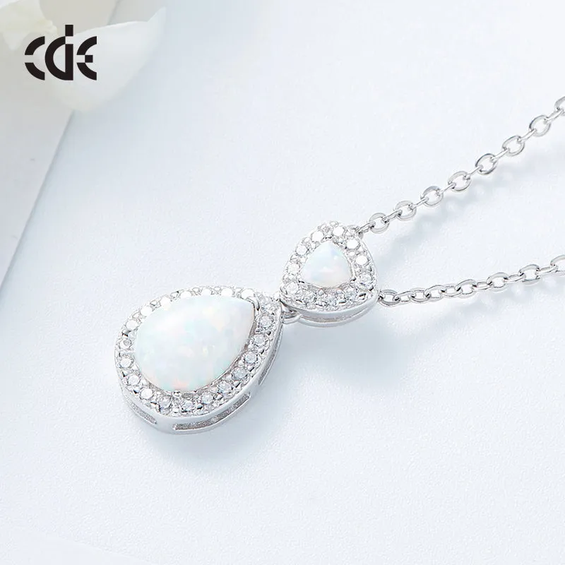 CDE S925 Sterling silver Opal women's necklace