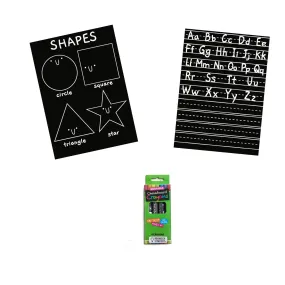 Chalkboard Minimats Letters & Shapes Set