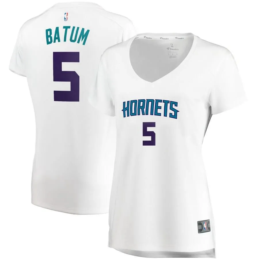 Charlotte Hornets Nicolas Batum Fanatics Branded Replica Fast Break Player Association Jersey Womens - White | Ireland P0557F9