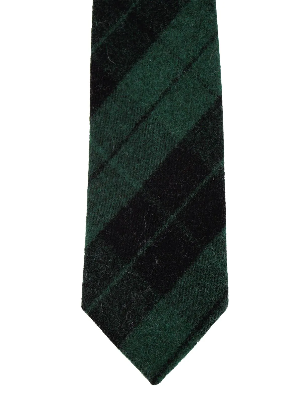 Classic Green & Black Tartan Wool Neck Tie