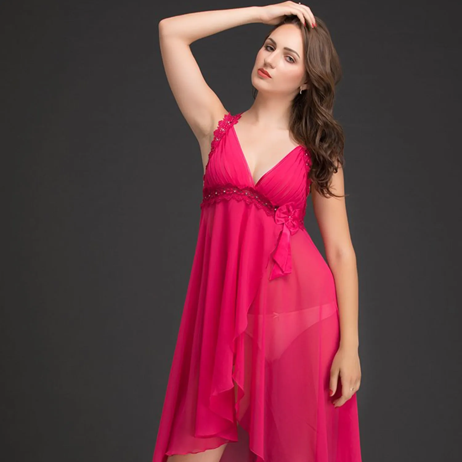 Classic Hollywood Chiffon And Lace Nighty