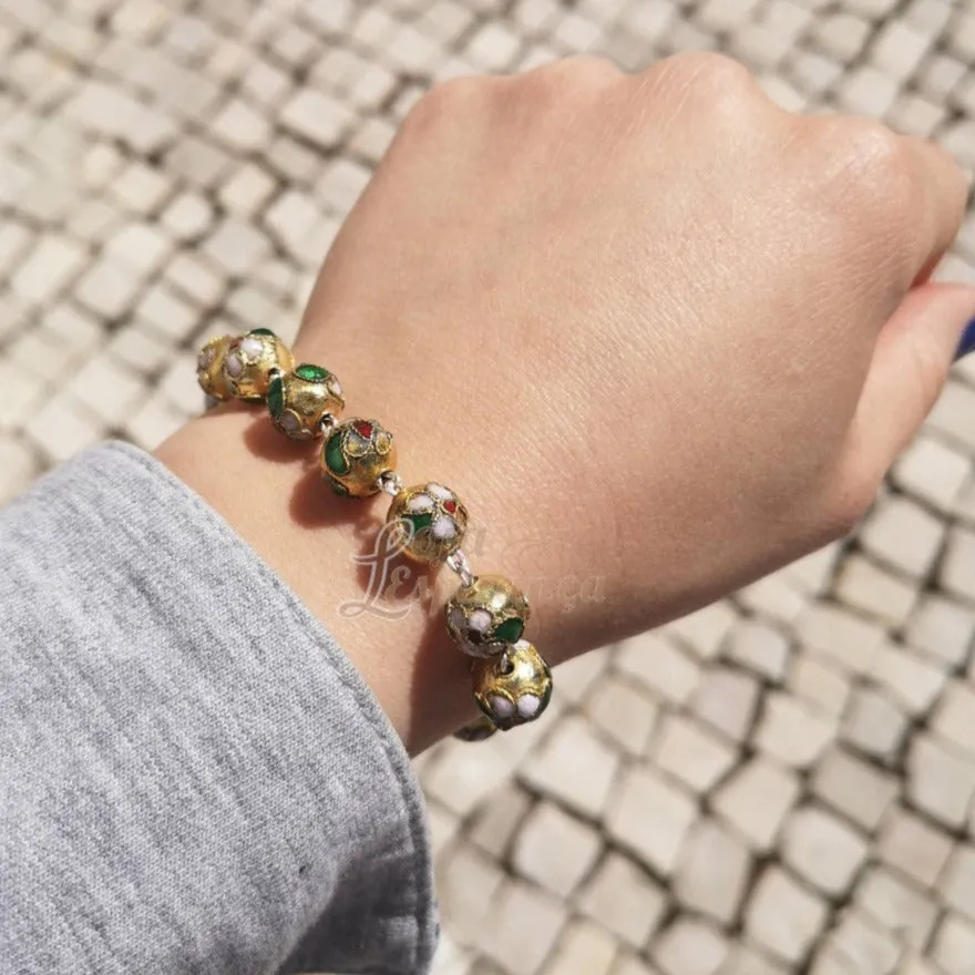 Cloisonné Decade Rosary Bracelet