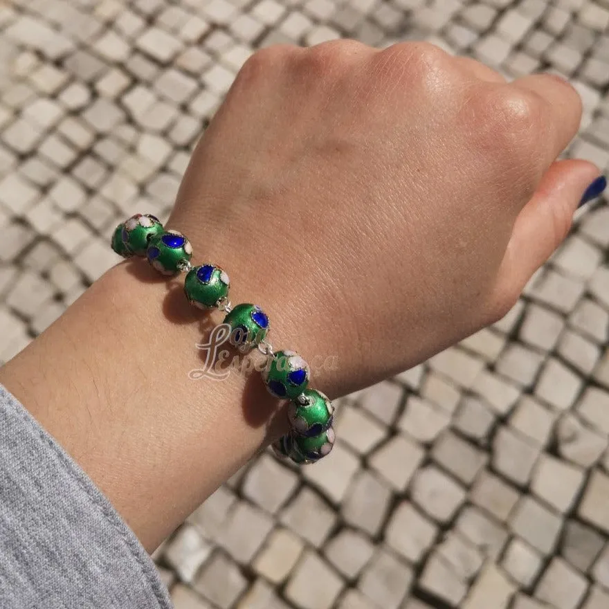 Cloisonné Decade Rosary Bracelet