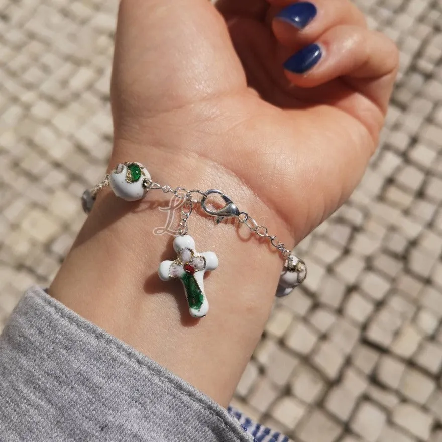 Cloisonné Decade Rosary Bracelet