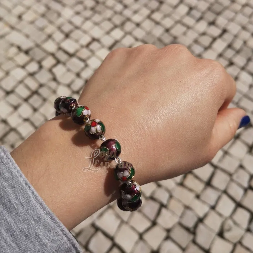 Cloisonné Decade Rosary Bracelet