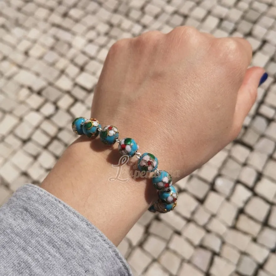 Cloisonné Decade Rosary Bracelet