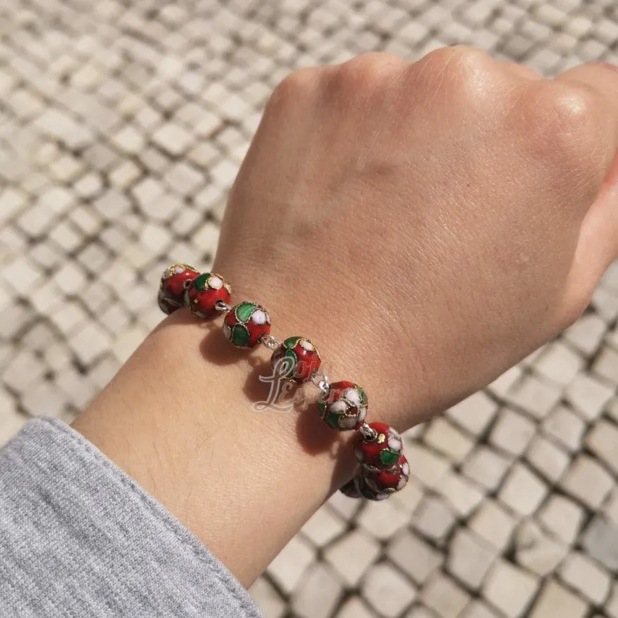 Cloisonné Decade Rosary Bracelet