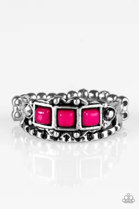 Color Me EMPRESSed! Pink and Silver Ring - Paparazzi Accessories