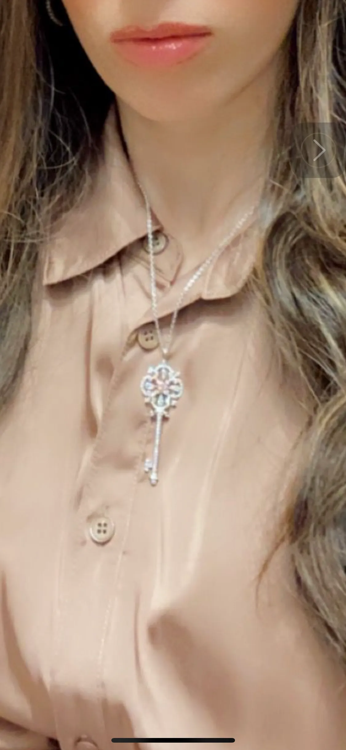 CROWN KEY PENDANT PINK DIAMOND 18K WHITE & ROSE GOLD BY MIKE NEKTA