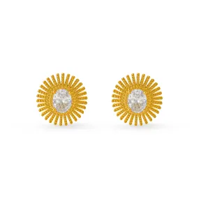 Crystal Sunburst Statement Stud Earrings