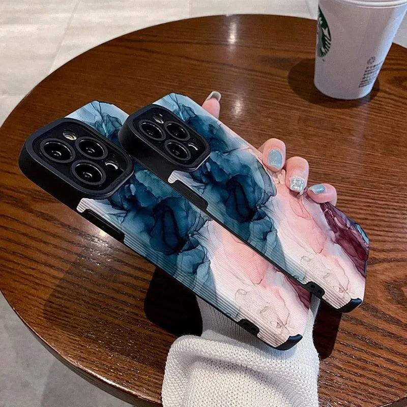 Cute Watercolor Marble Art Phone Case for iPhone 11, 12, 13, 14 Pro Max, Mini, 14 Plus, X, XR, XS Max, 7, 8 Plus – Protective Cover