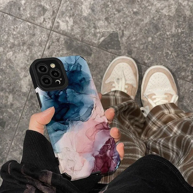 Cute Watercolor Marble Art Phone Case for iPhone 11, 12, 13, 14 Pro Max, Mini, 14 Plus, X, XR, XS Max, 7, 8 Plus – Protective Cover