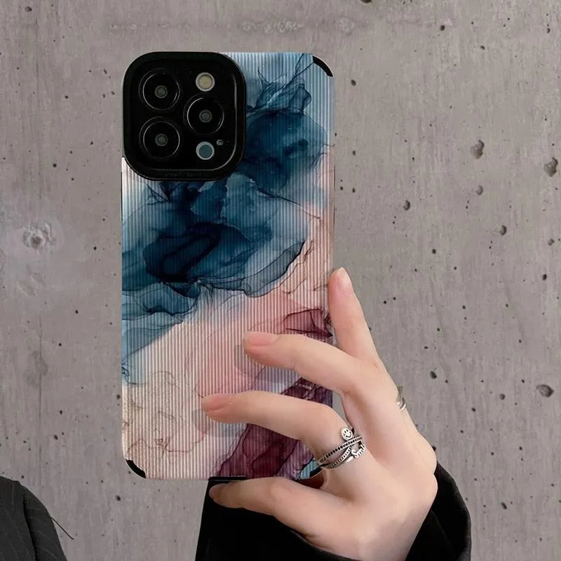 Cute Watercolor Marble Art Phone Case for iPhone 11, 12, 13, 14 Pro Max, Mini, 14 Plus, X, XR, XS Max, 7, 8 Plus – Protective Cover