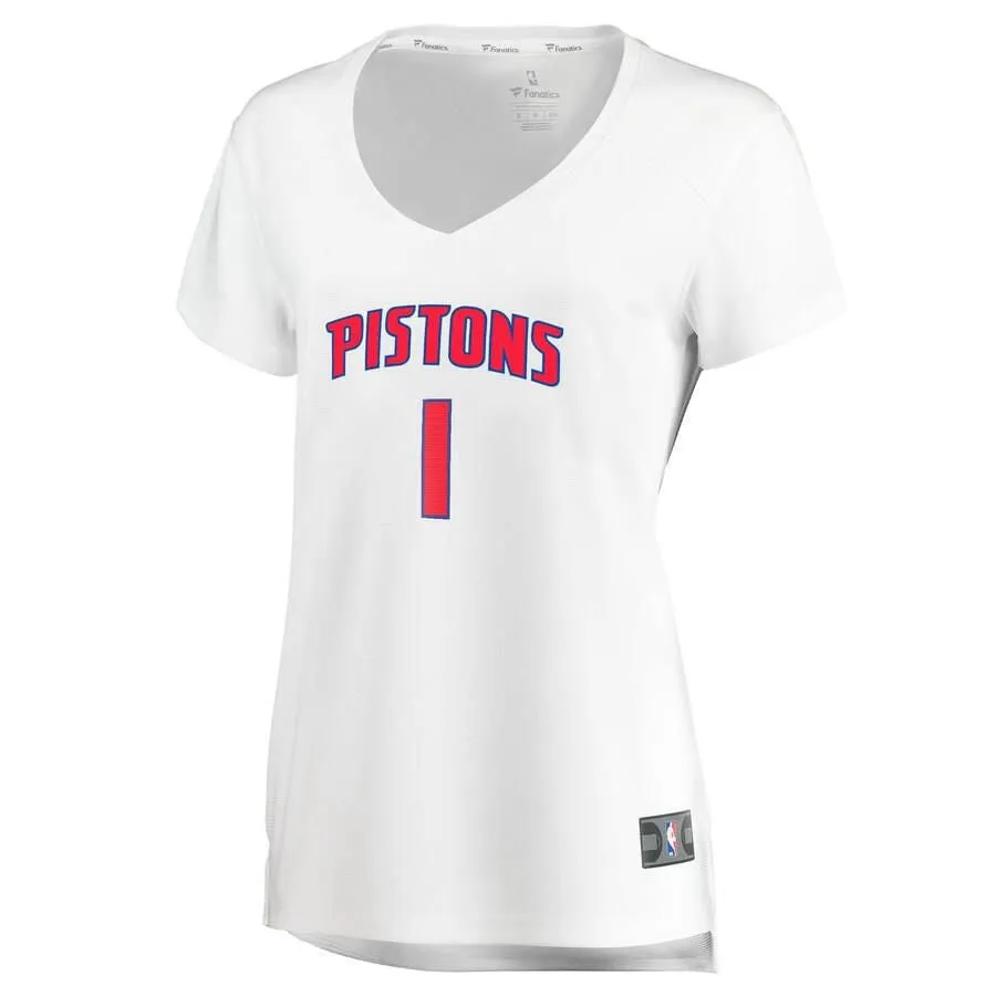 Detroit Pistons Reggie Jackson Fanatics Branded Replica Fast Break Player Association Jersey Womens - White | Ireland J2601O5