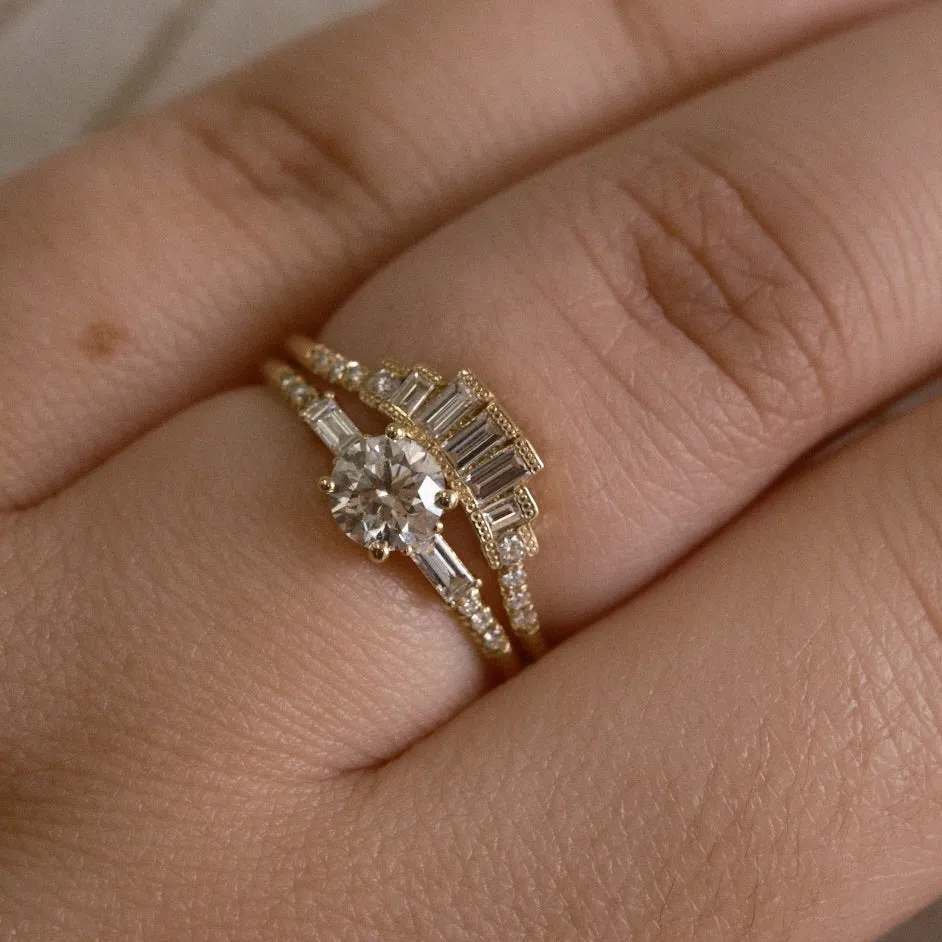 Diamond Baguette Crown Arch Band