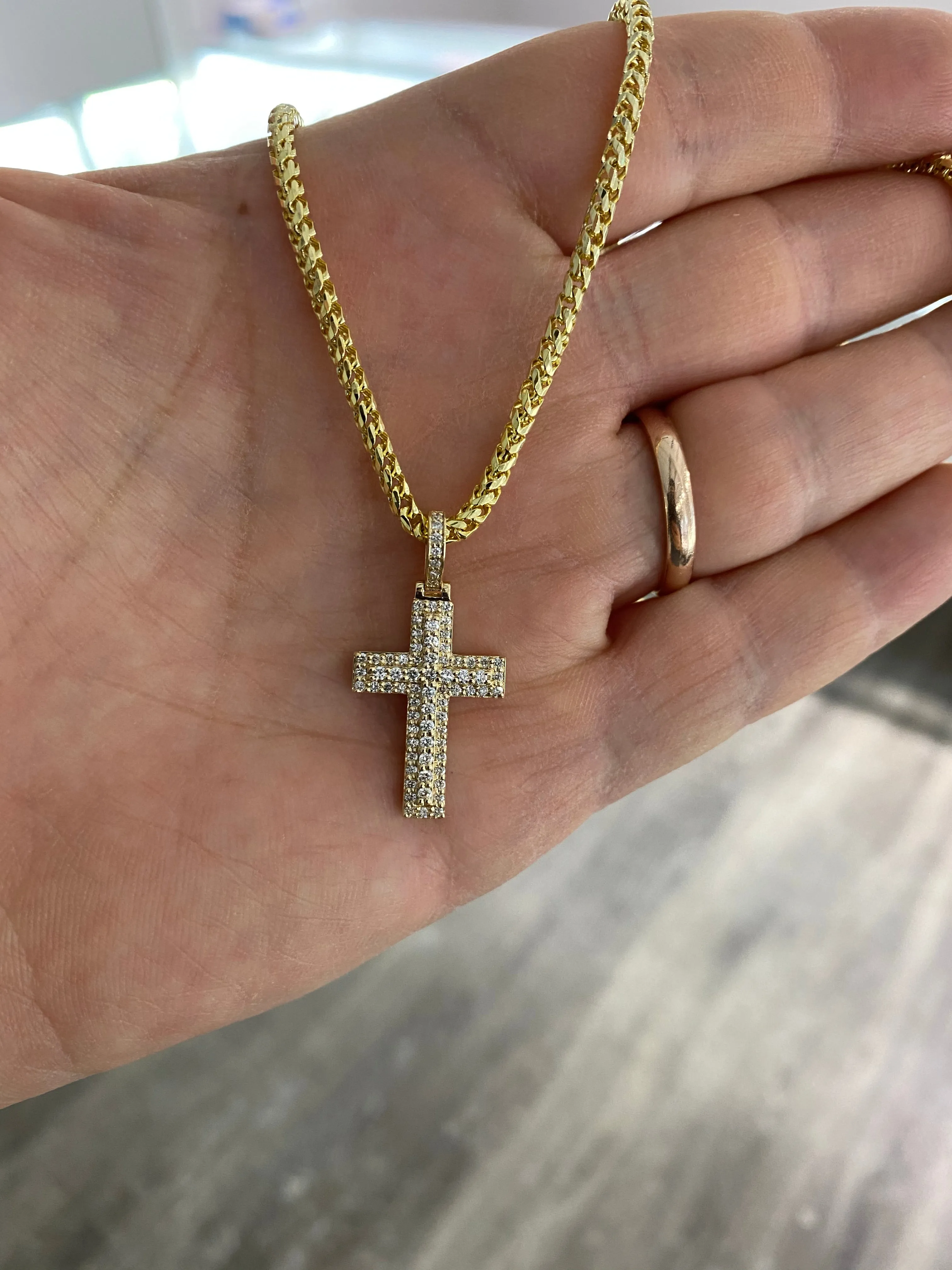 Diamond Cross Charm