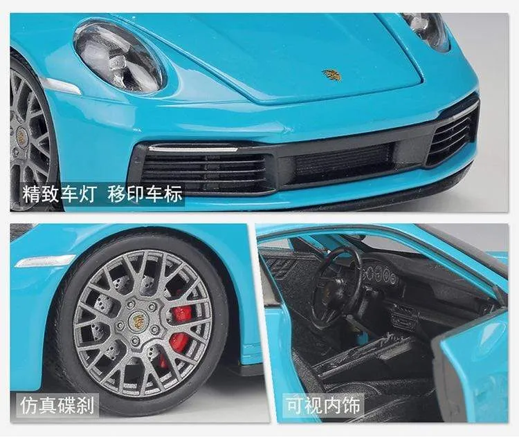 Diecast 1:24 Car Porsche 911 Carrera 4S Simulator Toy Sports Car Model Car Alloy Metal Toy Car For Childen Gift Collection