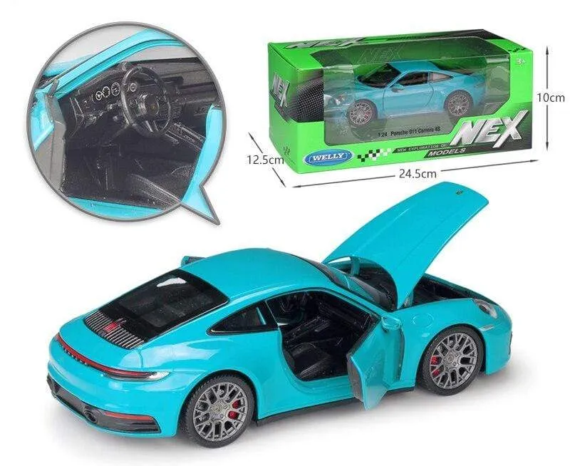 Diecast 1:24 Car Porsche 911 Carrera 4S Simulator Toy Sports Car Model Car Alloy Metal Toy Car For Childen Gift Collection