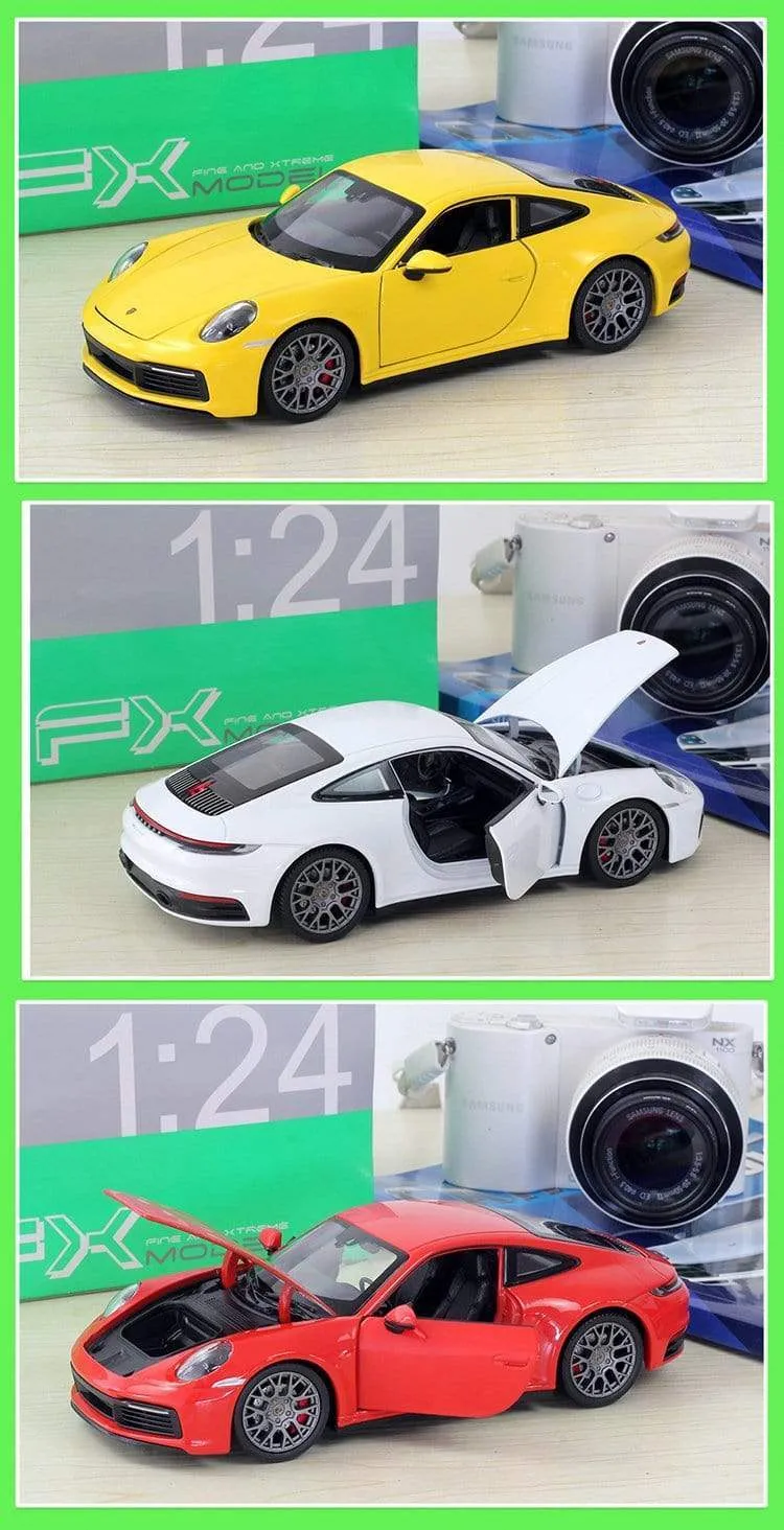 Diecast 1:24 Car Porsche 911 Carrera 4S Simulator Toy Sports Car Model Car Alloy Metal Toy Car For Childen Gift Collection