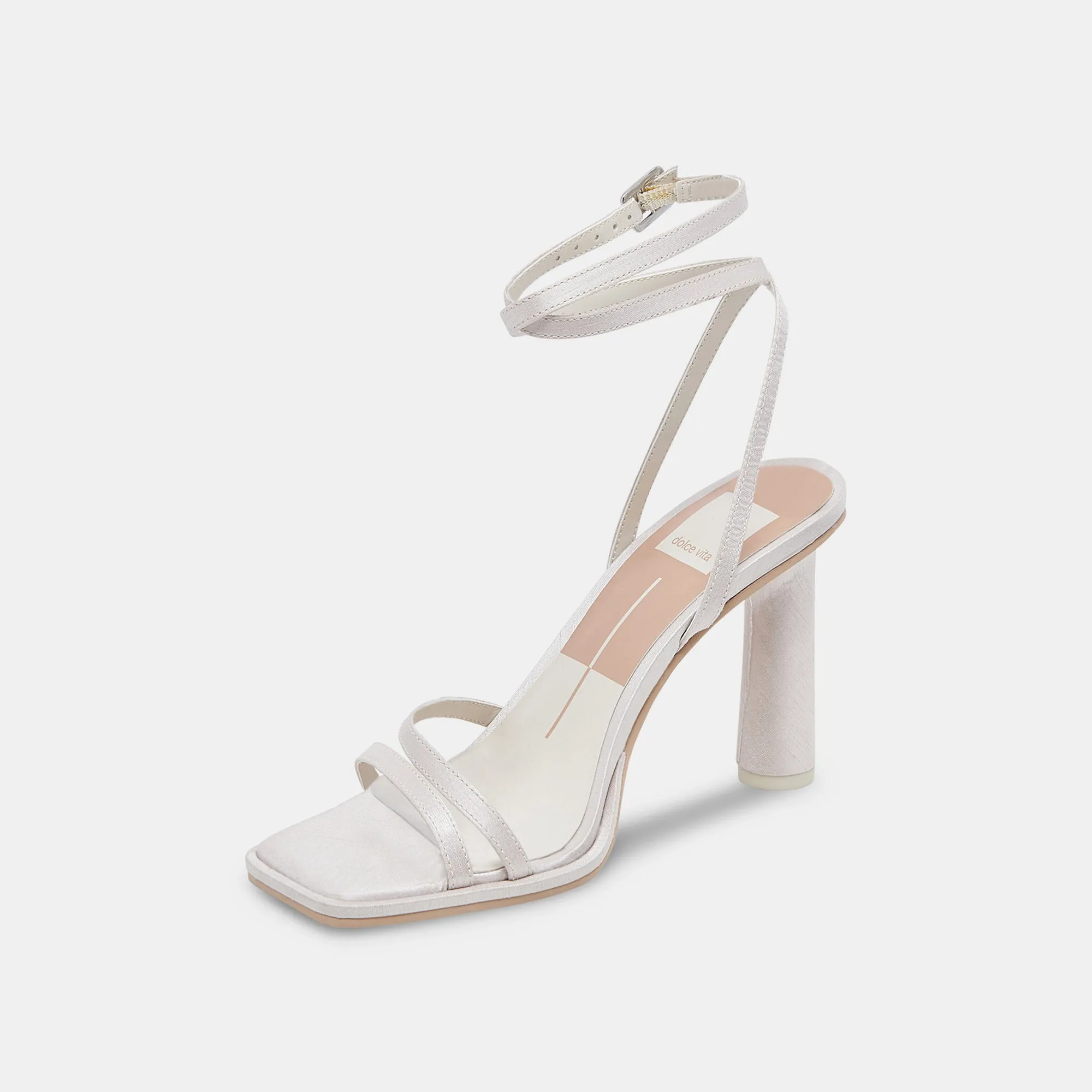 DISERE HEELS OFF WHITE SATIN - re:vita