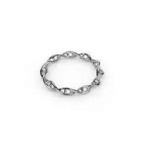 DNA ring | 14K solid white gold