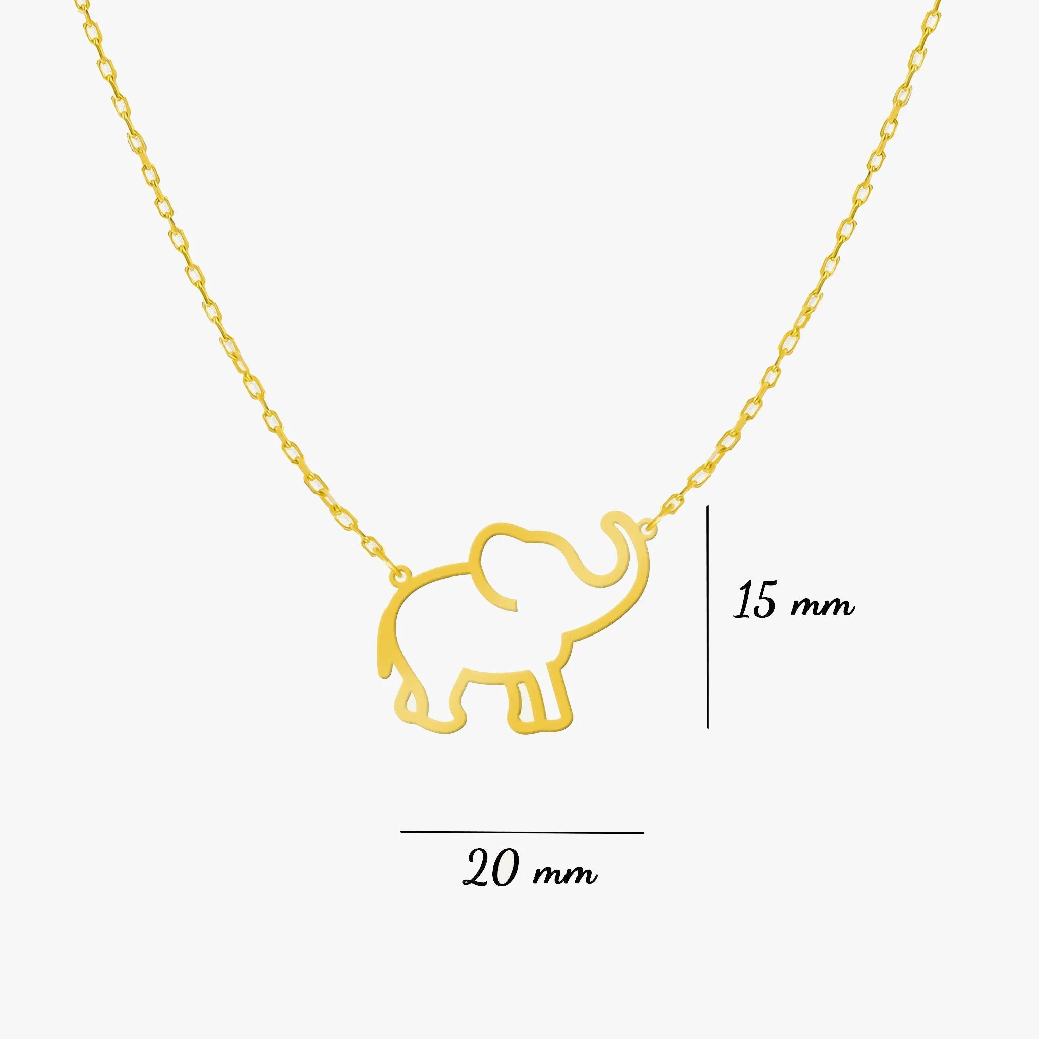 Elephant Necklace | 14K Solid Gold