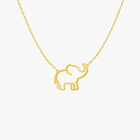 Elephant Necklace | 14K Solid Gold