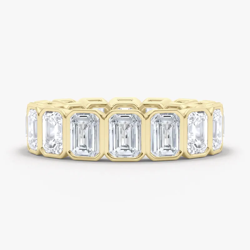 Emerald Cut Bezel Diamond Eternity Band