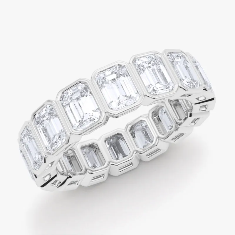 Emerald Cut Bezel Diamond Eternity Band