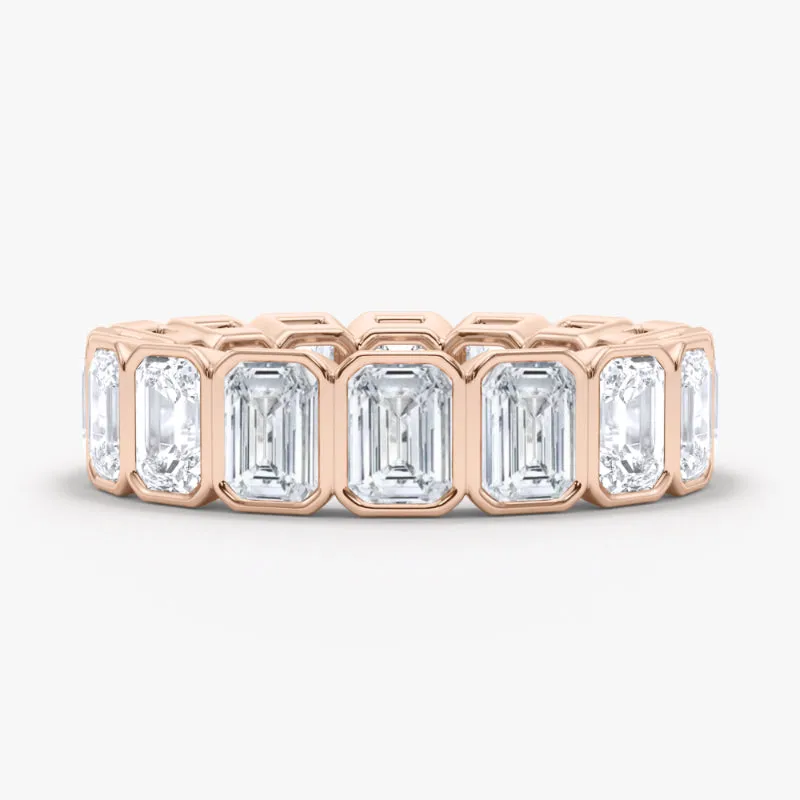 Emerald Cut Bezel Diamond Eternity Band