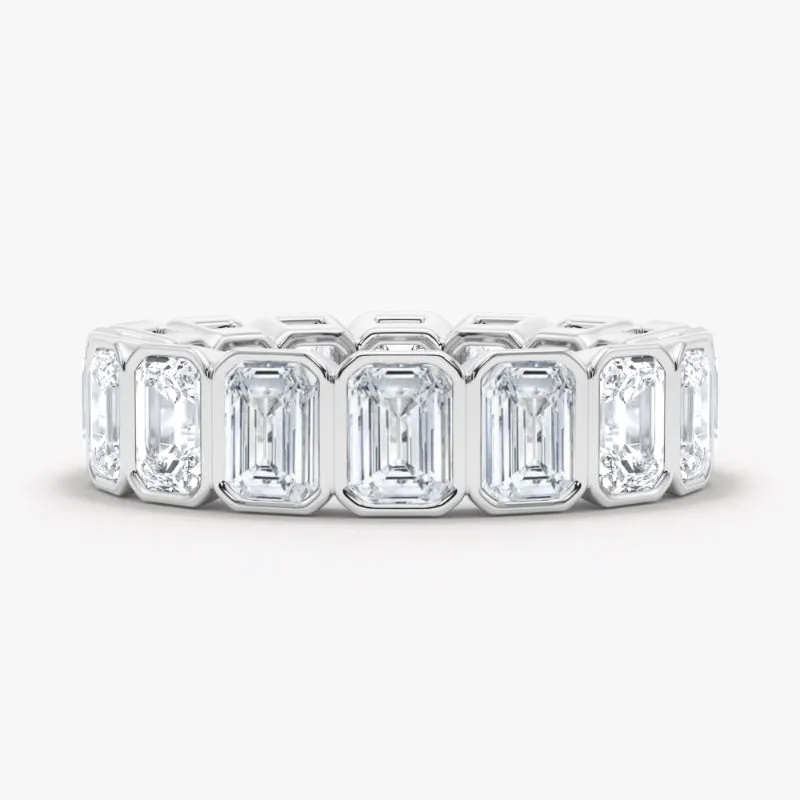 Emerald Cut Bezel Diamond Eternity Band