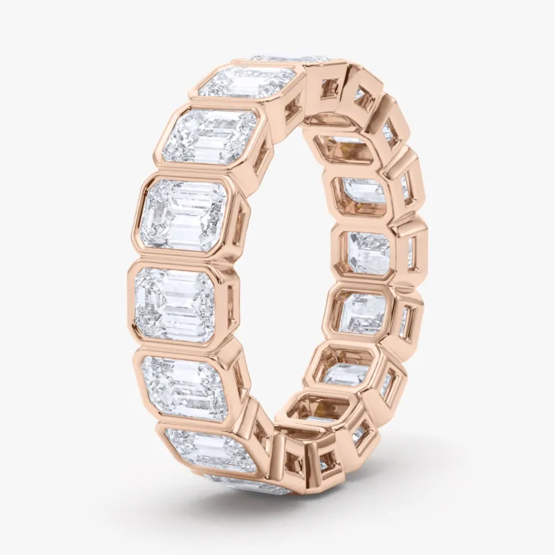 Emerald Cut Bezel Diamond Eternity Band