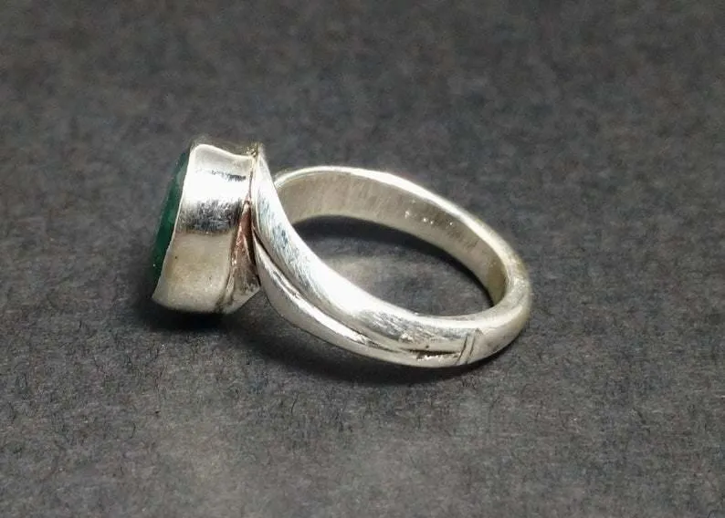 Emerald Ring, Sterling Silver Ring, May Birthstone Ring, Gemstone Ring, Silver Ring, Handmade Ring, Jewelry, Gift ring, Wedding Ring