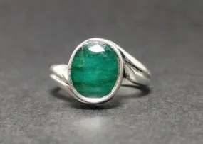 Emerald Ring, Sterling Silver Ring, May Birthstone Ring, Gemstone Ring, Silver Ring, Handmade Ring, Jewelry, Gift ring, Wedding Ring