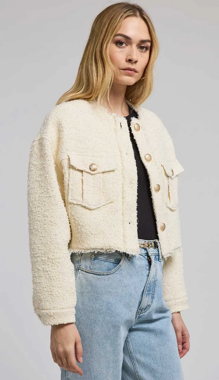 Emille Tweed Bomber Jacket