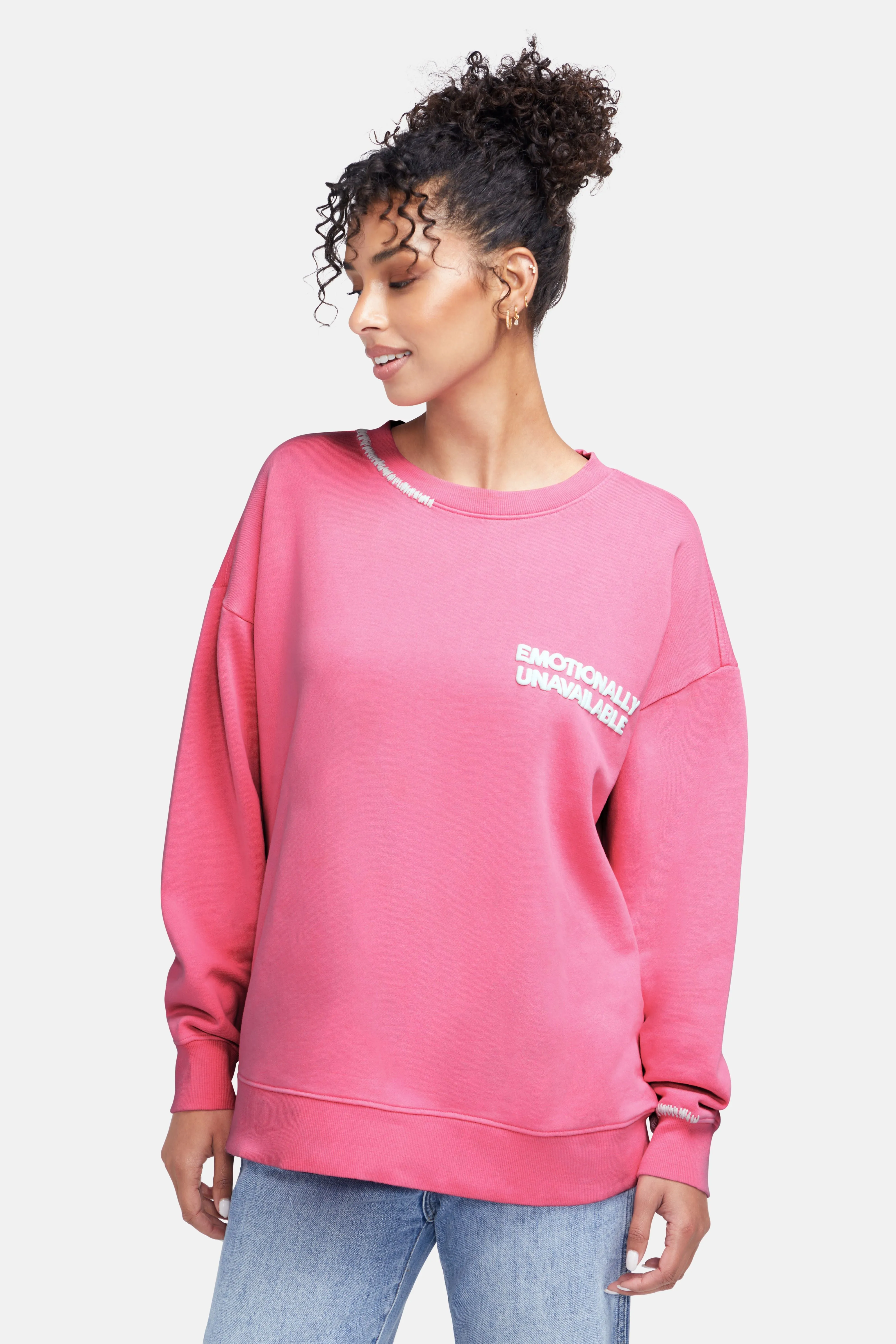 Emotionally Unavailable Roadtrip Sweatshirt | Aurora Pink