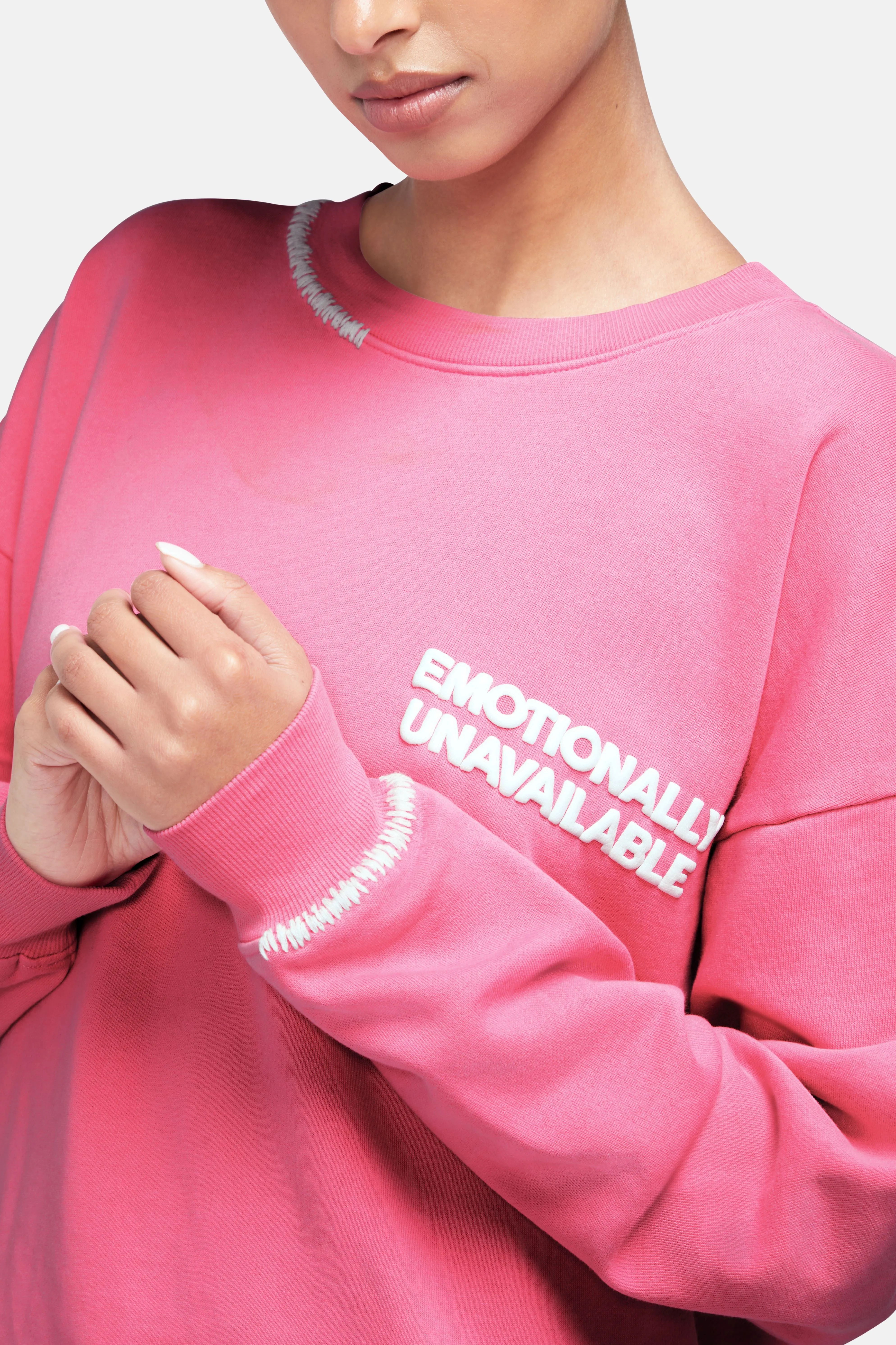 Emotionally Unavailable Roadtrip Sweatshirt | Aurora Pink