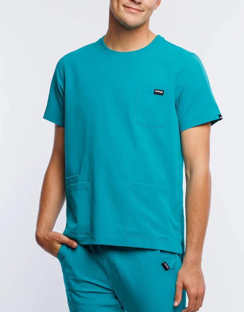 Essential Crewneck Scrub Top - Sydney Teal