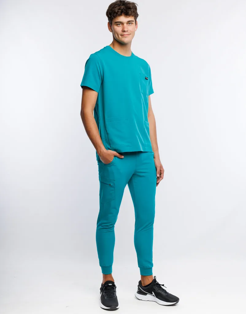 Essential Crewneck Scrub Top - Sydney Teal