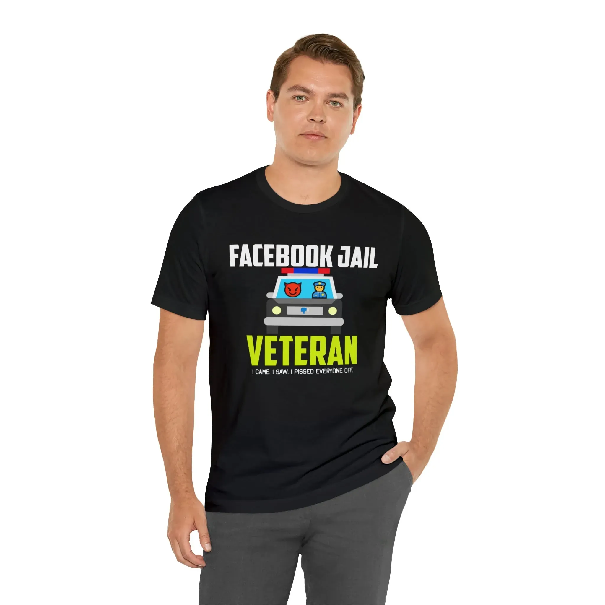 Facebook Jail Veteran Unisex Jersey Short Sleeve Tee