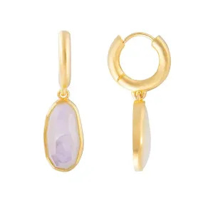 Fairley Free-Form Mother of Pearl Hoops - Gold