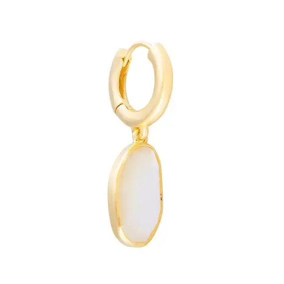 Fairley Free-Form Mother of Pearl Hoops - Gold