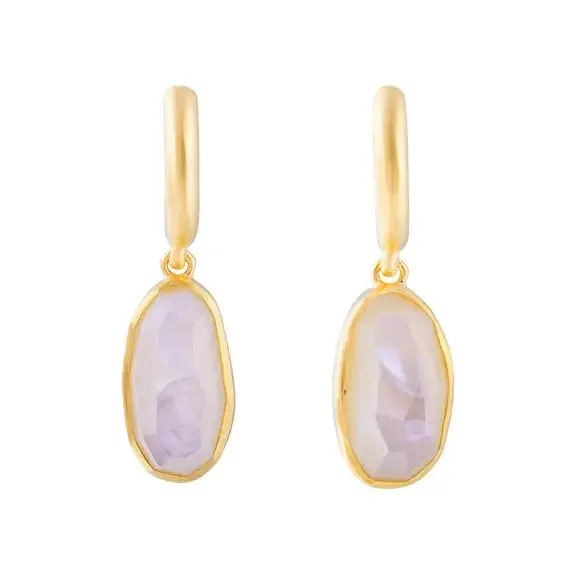 Fairley Free-Form Mother of Pearl Hoops - Gold