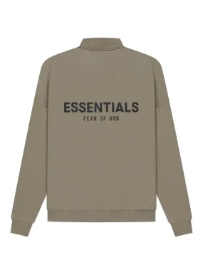 Fear Of God Essentials Back Logo Pullover Mockneck Half Zip Taupe [SS21]