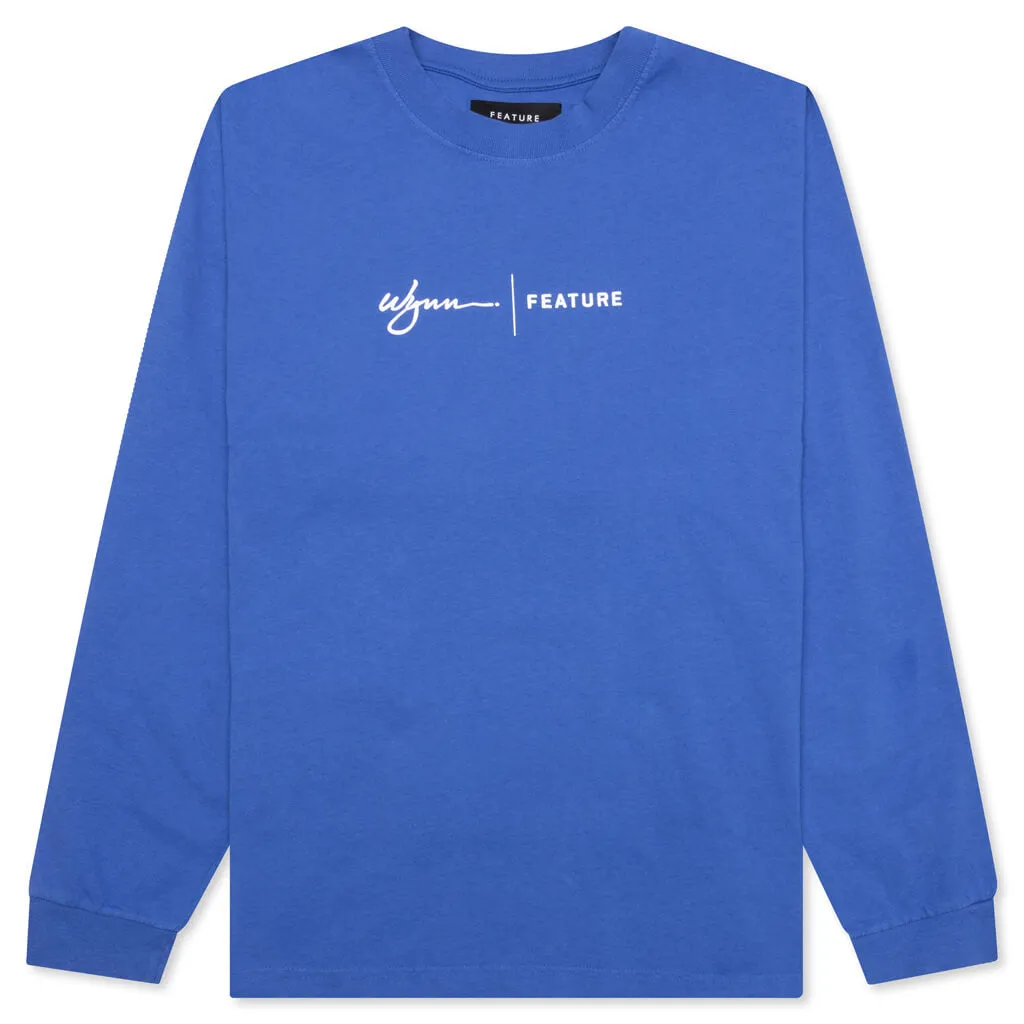 Feature x Wynn Logo Lock Up L/S Tee - Dazzling Blue