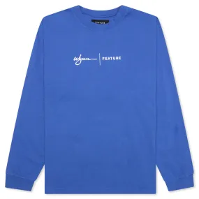 Feature x Wynn Logo Lock Up L/S Tee - Dazzling Blue