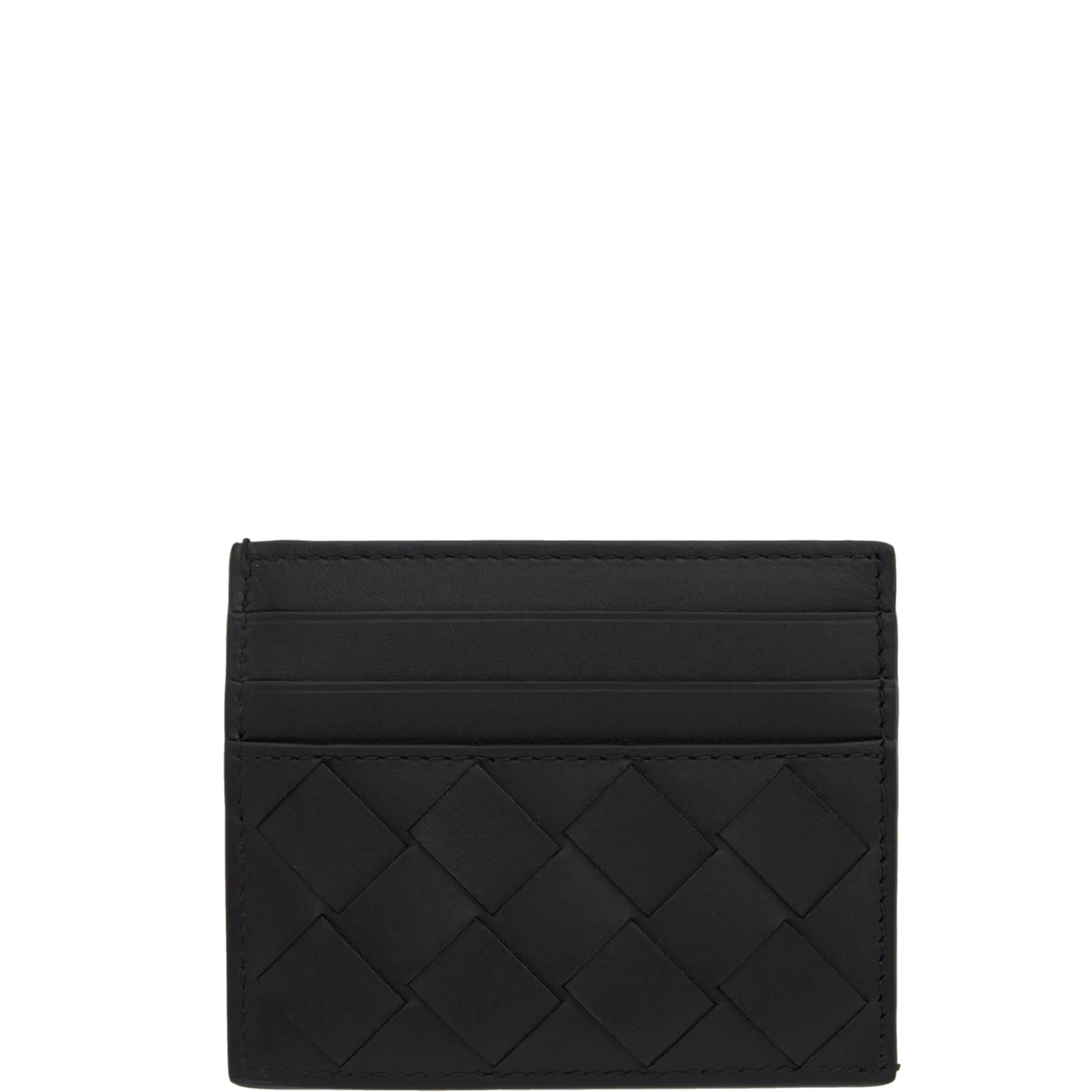 Flat Cardholder 3 Intrecciato, Black